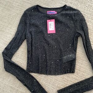Edikted NWT Marley sheer shimmer top xs